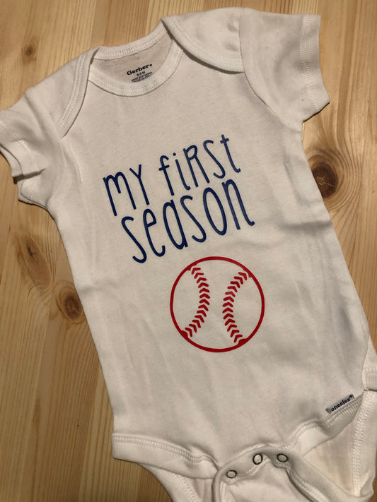 My First Baseball Season Baby Bodysuit