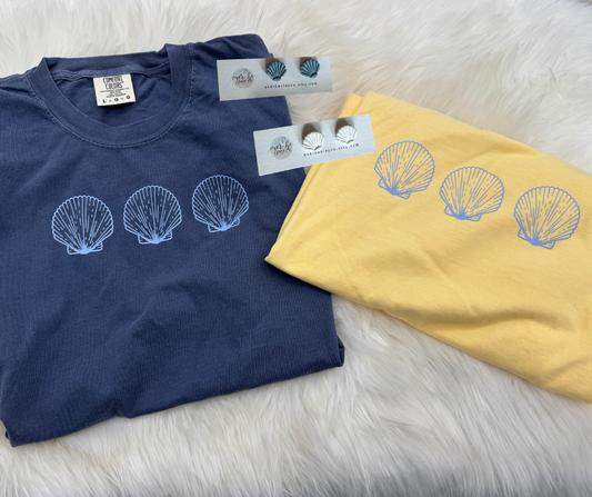 Beach Shell T-Shirt and Earring Bundle