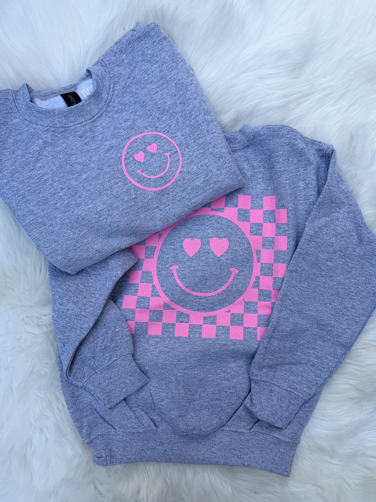 Heart Smiley Kids Crewneck