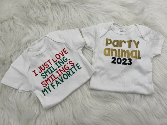 Party Animal New Years Baby Bodysuit