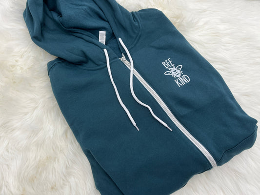 Zip Up Bee Kind Hoodie