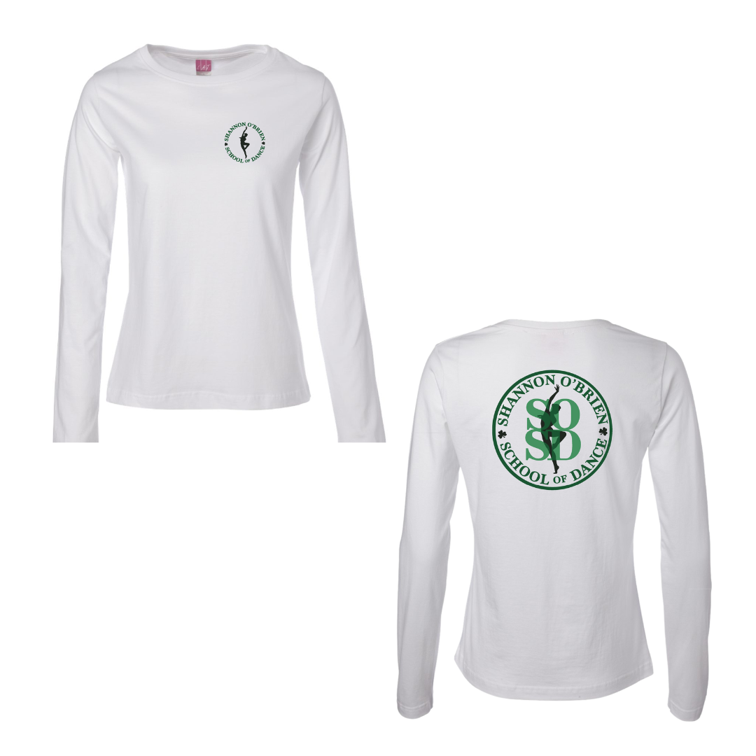 SOSD White Long Sleeve T-Shirt Girls/Ladies Fit